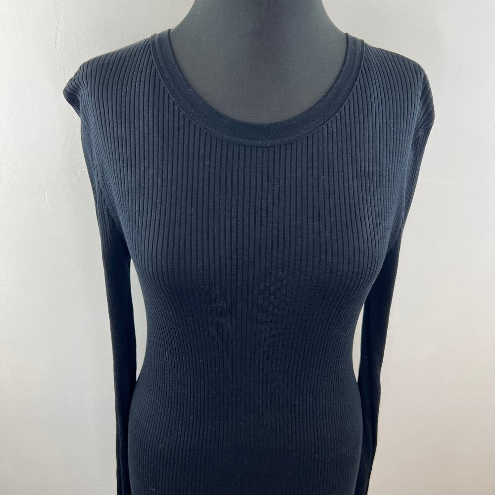 HUGO by Hugo Boss Black Ribbed Long Sleeve Round Neck Pullover Sweater Size M - Picture 2 of 6